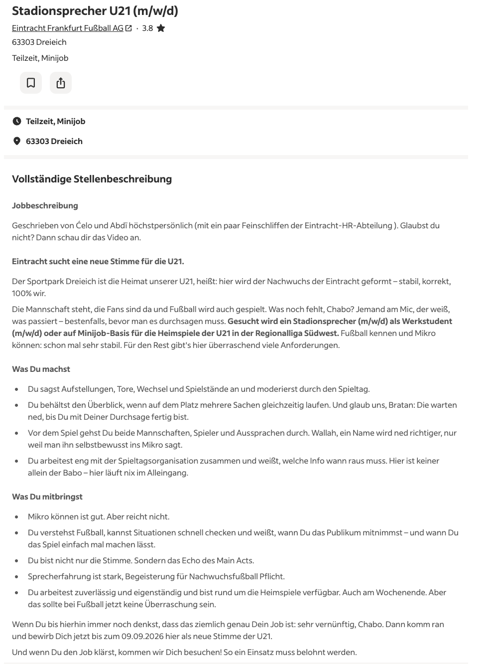 Kampagnenmotiv: Stadionsprecher gesucht mit Ćelo und Abdï